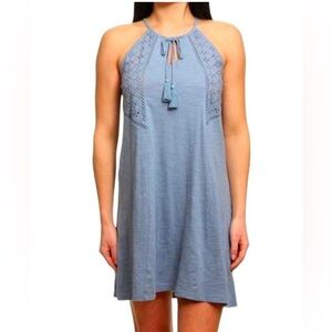Roxy Enchanted Island dress. Embroidered eyelet sundress. Dusty blue size small